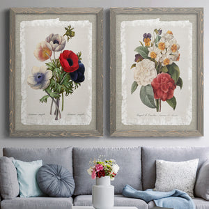 Botanical Bouquet Anemone - Premium Framed Canvas 2 Piece Set - Ready to Hang