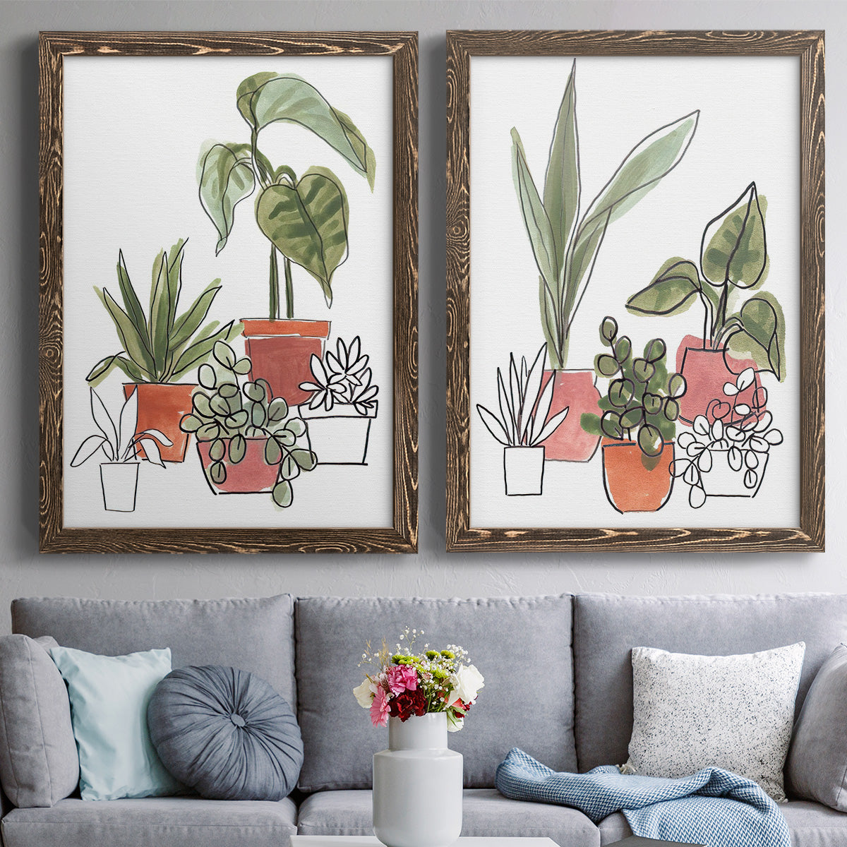 Home Grown I - Premium Framed Canvas 2 Piece Set - Ready to Hang