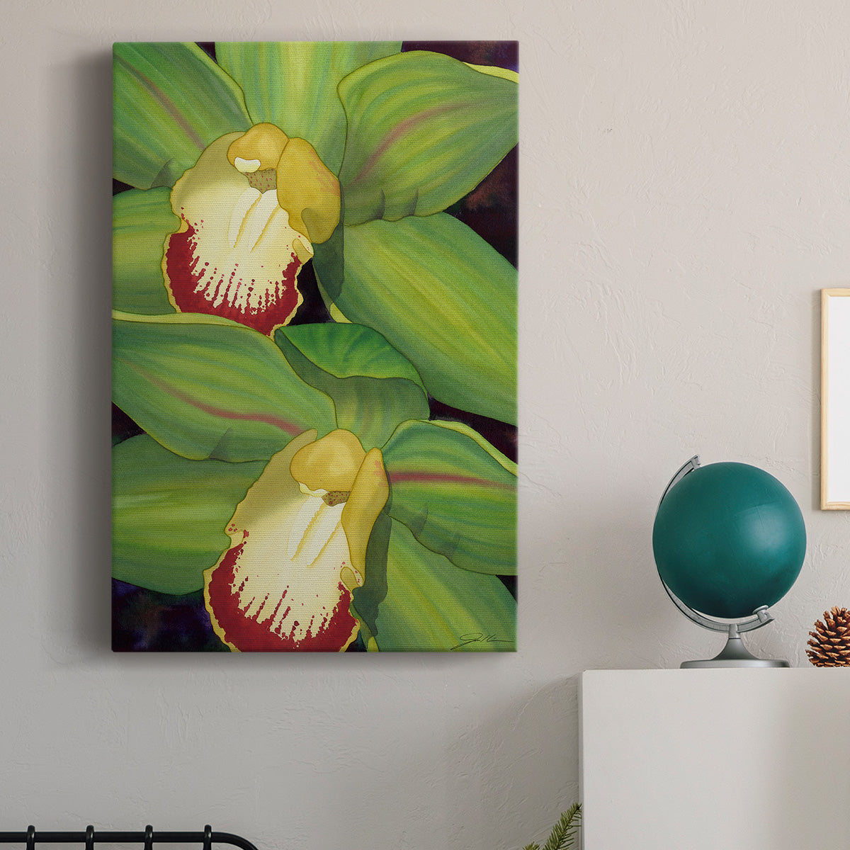 Lime Orchid I Premium Gallery Wrapped Canvas - Ready to Hang