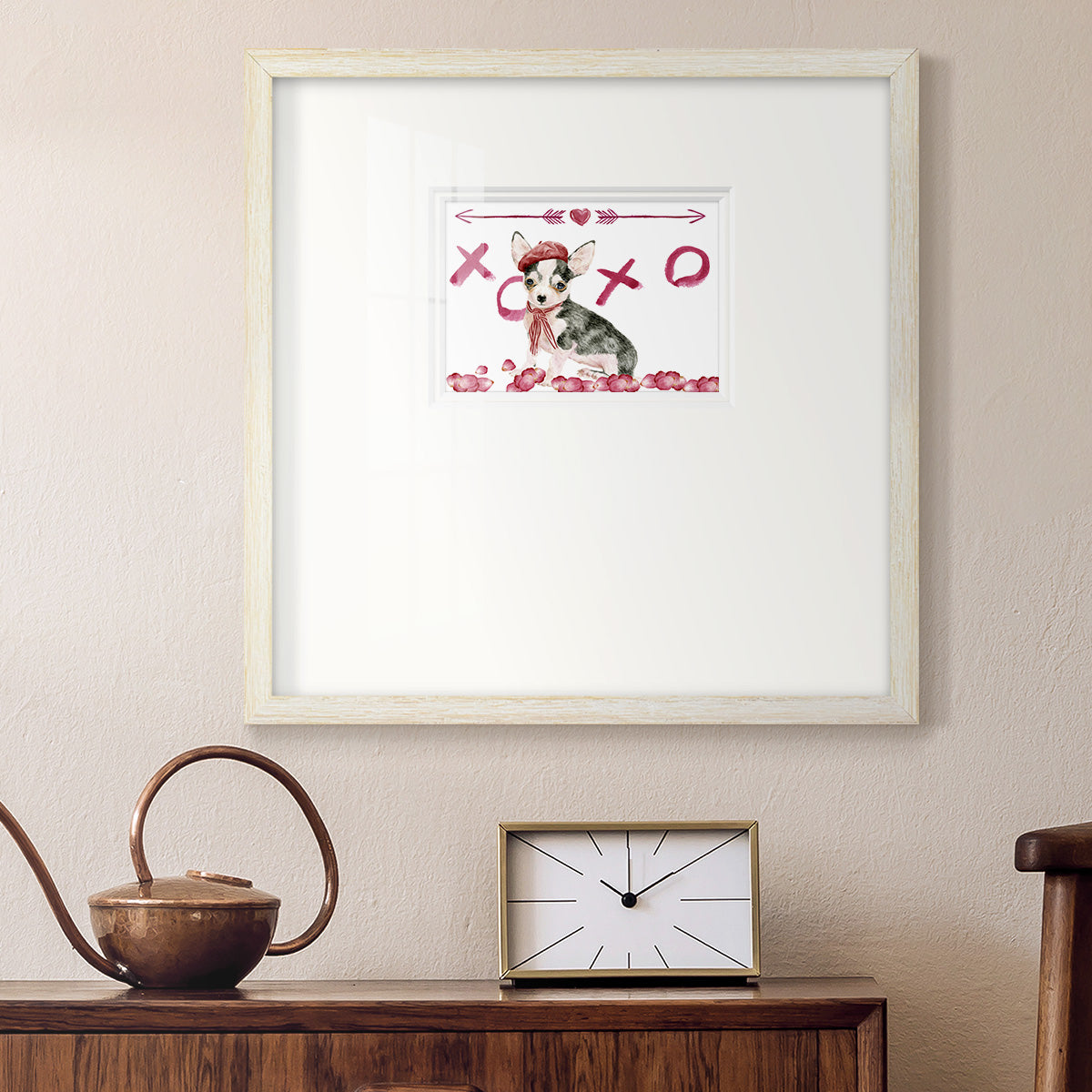 Puppy Valentine Collection A Premium Framed Print Double Matboard