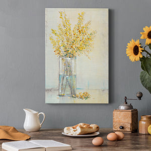 Yellow Spray in Vase II Premium Gallery Wrapped Canvas - Ready to Hang