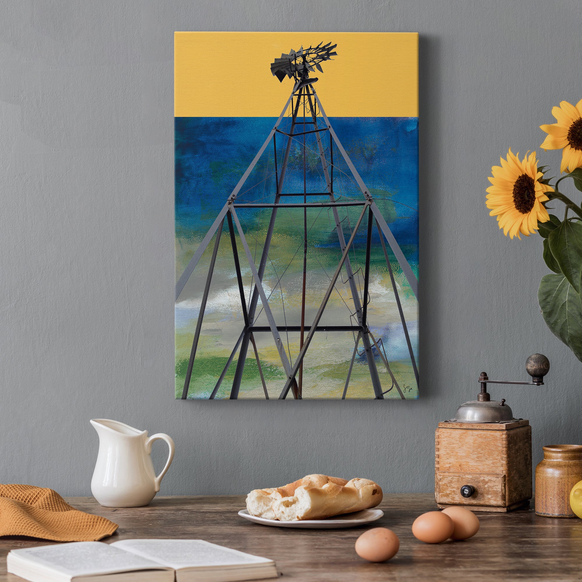 Windmill Abstract Premium Gallery Wrapped Canvas - Ready to Hang