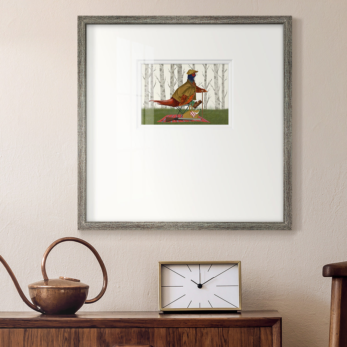 Pheasant Shooting Party 4 Premium Framed Print Double Matboard