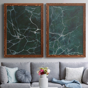 Jade Marble I - Barnwood Framed Canvas Set