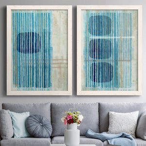 Blue Blue Horizon I - Premium Framed Canvas 2 Piece Set - Ready to Hang