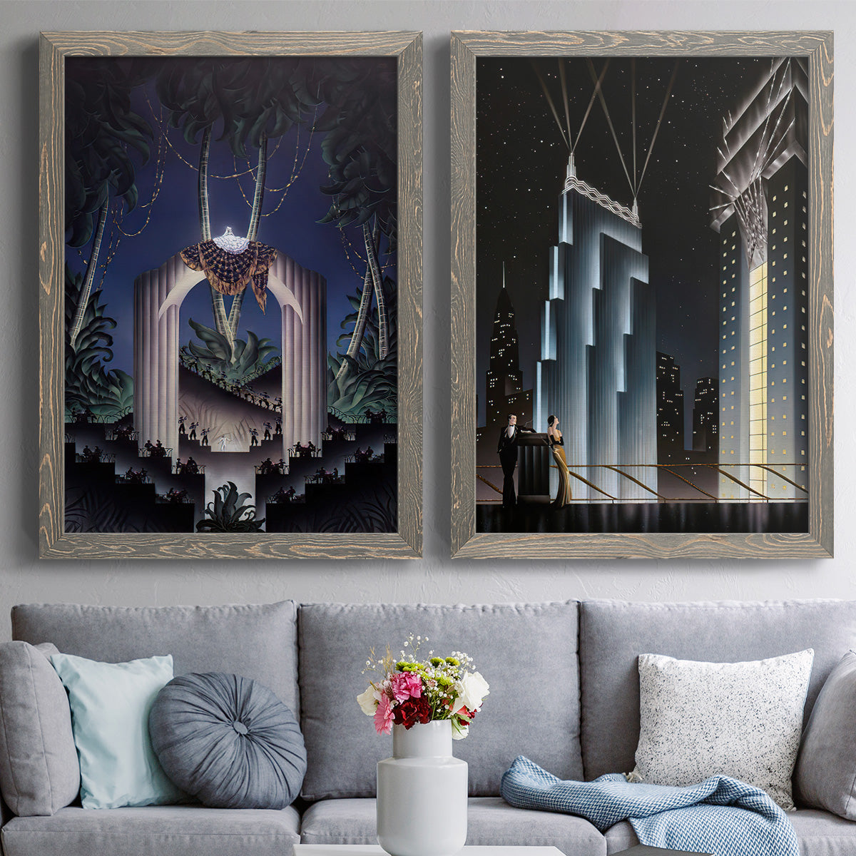 Deco Paradise - Premium Framed Canvas 2 Piece Set - Ready to Hang