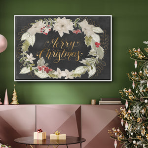 Gilded Christmas Collection A - Framed Gallery Wrapped Canvas in Floating Frame