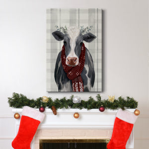 Yuletide Cow II Premium Gallery Wrapped Canvas - Ready to Hang