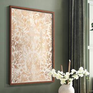 Walnut Damask I - Restickable Framed Art Print