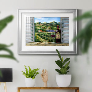 Tuscan Red and Vineyard - Modern Framed Art Print