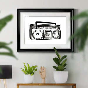 Boombox Sketch - Modern Framed Art Print