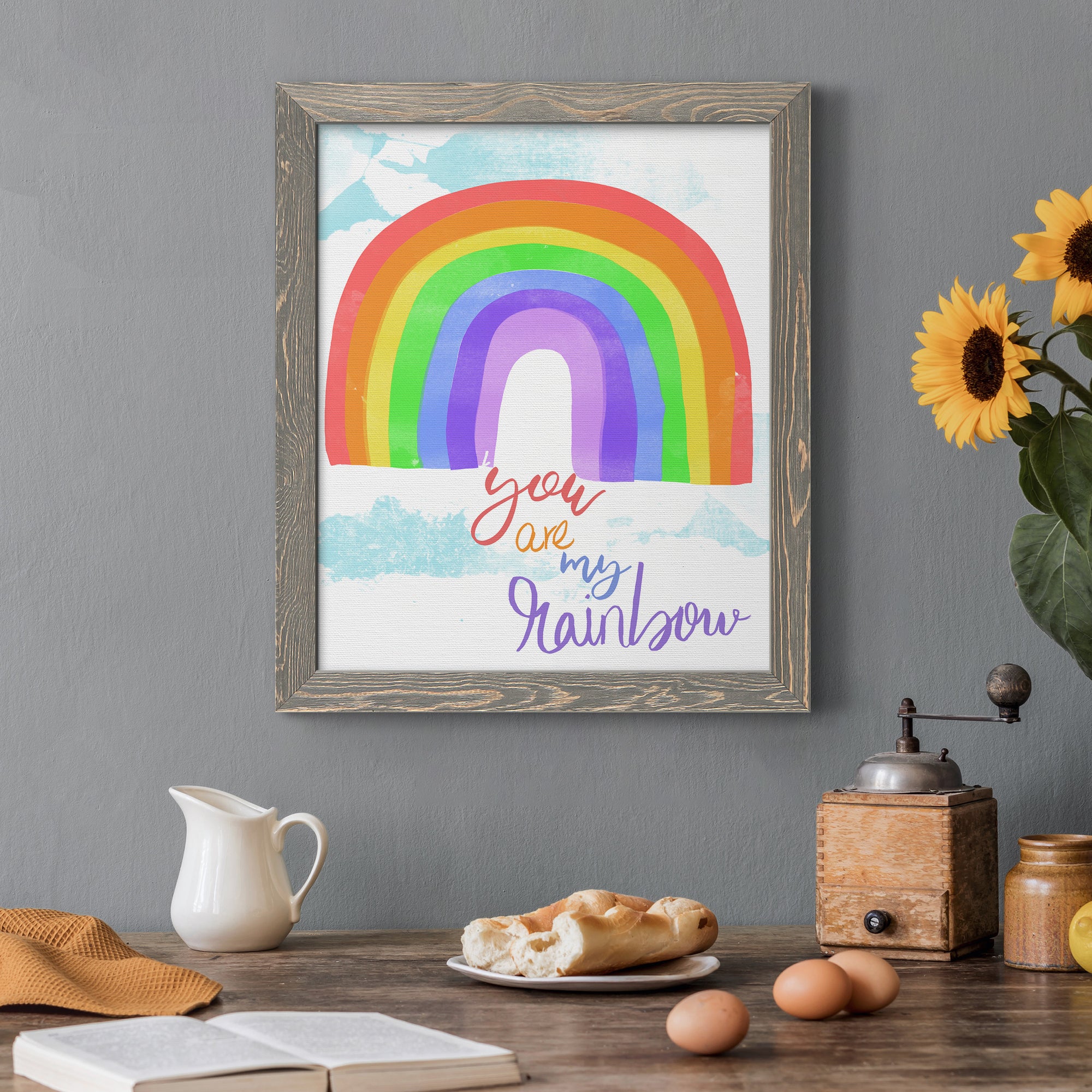 You Are My Rainbow - Premium Canvas Framed in Barnwood - Ready to Hang