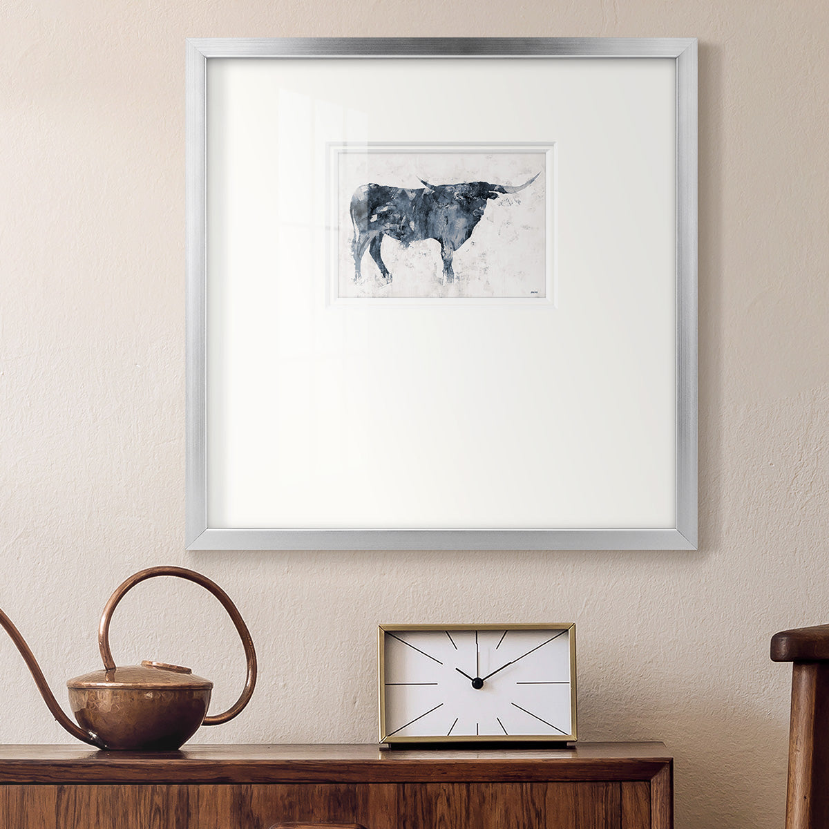 Long Horn Alt V2 Premium Framed Print Double Matboard