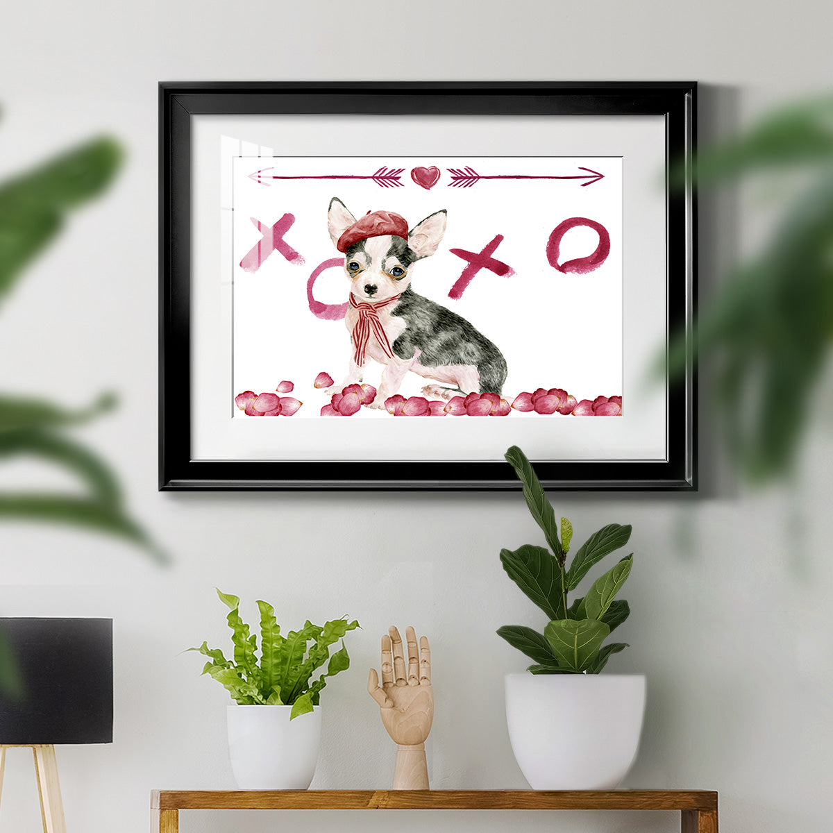 Puppy Valentine Collection A Premium Framed Print - Ready to Hang