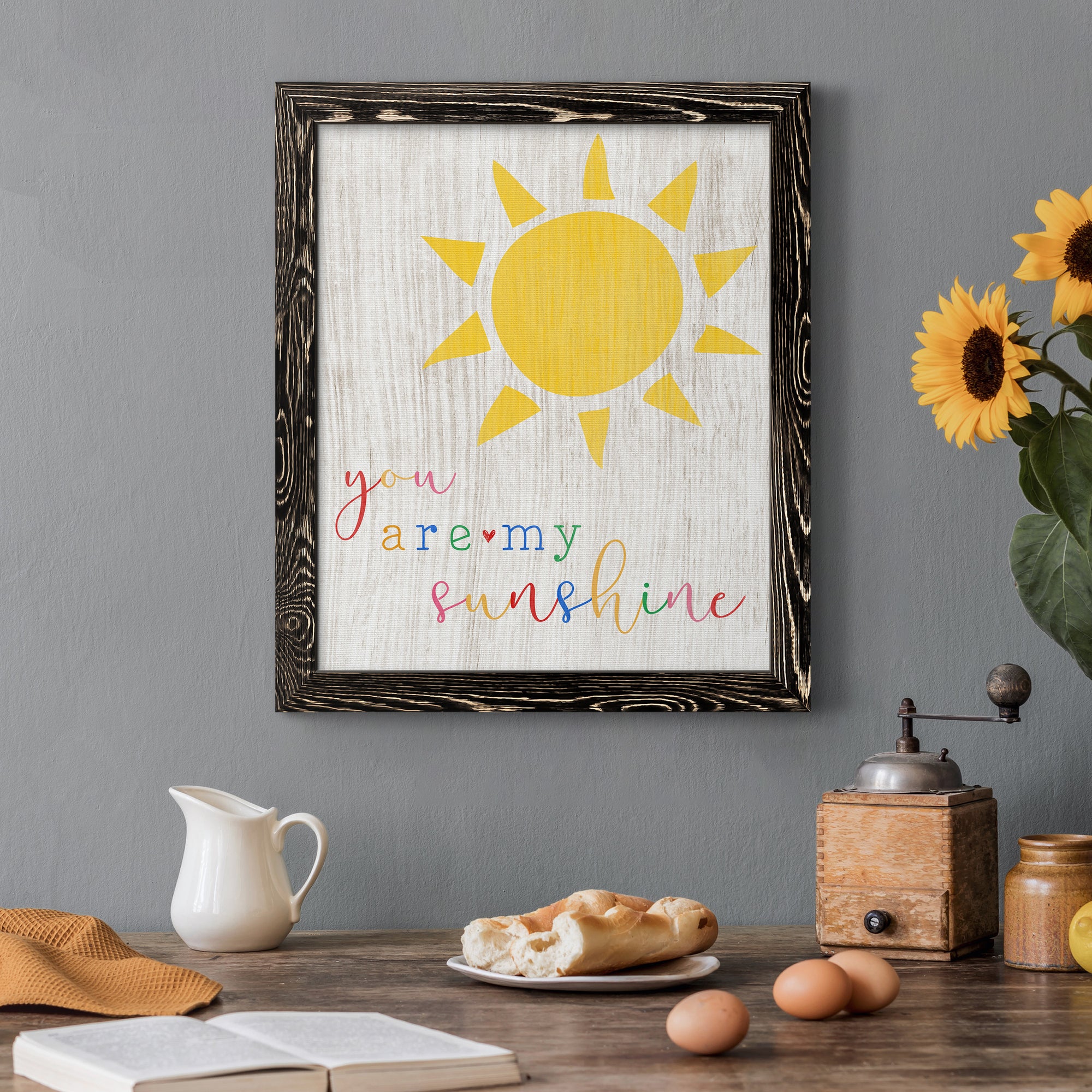 You are my Sunshine - Premium Canvas Framed in Barnwood - Ready to Hang