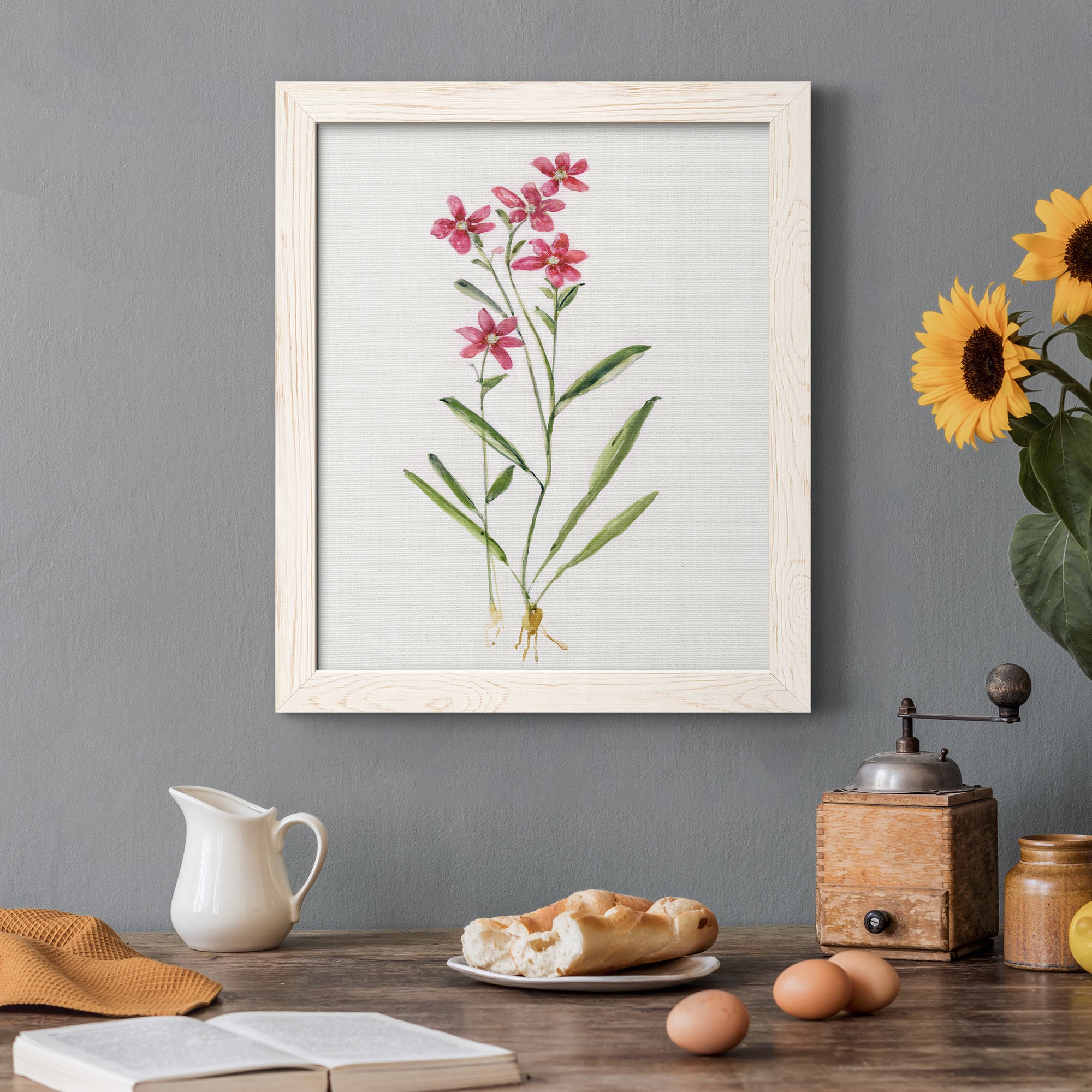 Delicate Pink II - Premium Canvas Framed in Barnwood - Ready to Hang