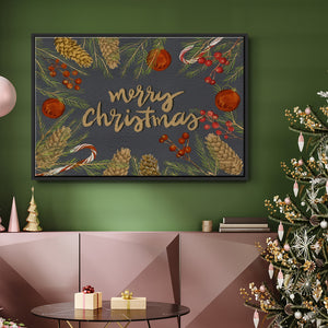 Holiday Sentiment I - Framed Gallery Wrapped Canvas in Floating Frame
