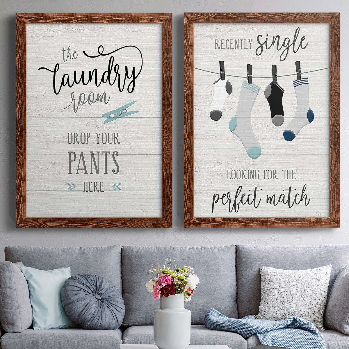 Drop Your Pants - Premium Framed Canvas 2 Piece Set - Ready to Hang