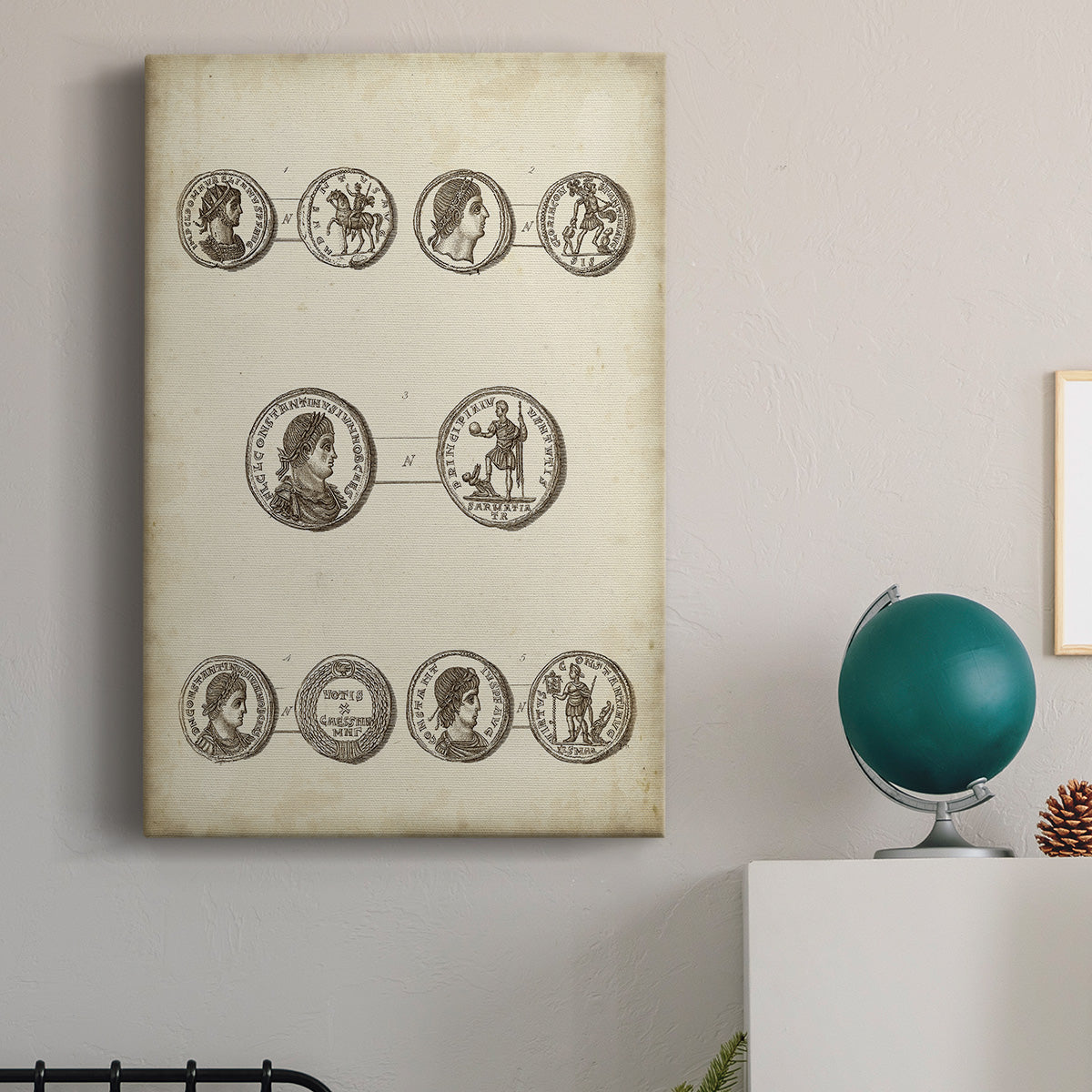 Antique Roman Coins V Premium Gallery Wrapped Canvas - Ready to Hang