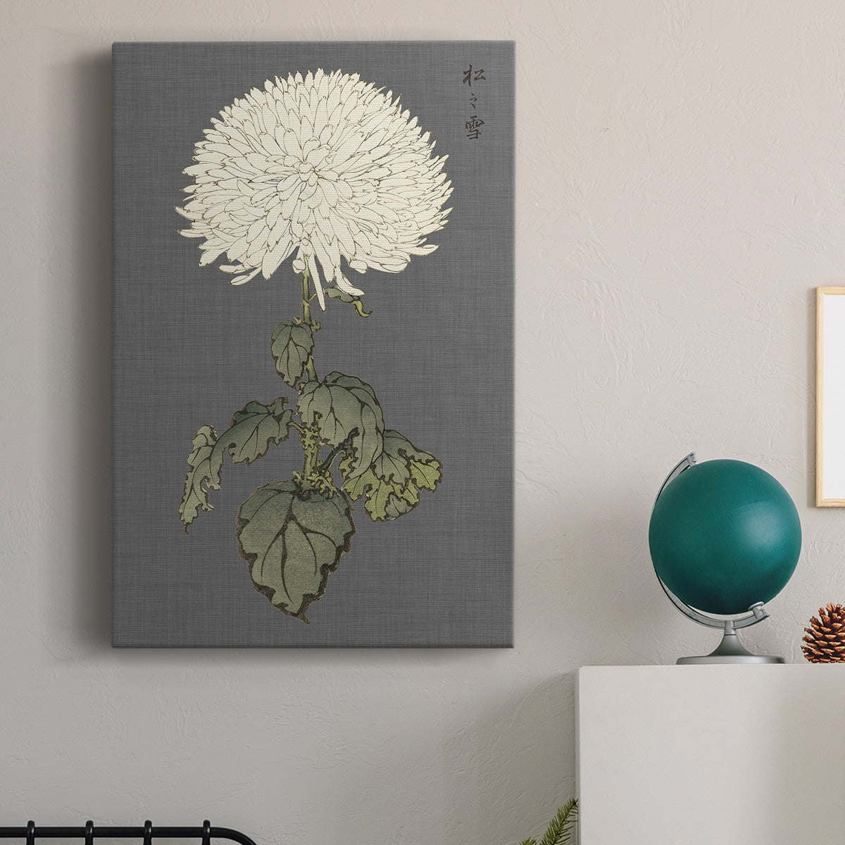 Dramatic Ivory Mums I Premium Gallery Wrapped Canvas - Ready to Hang