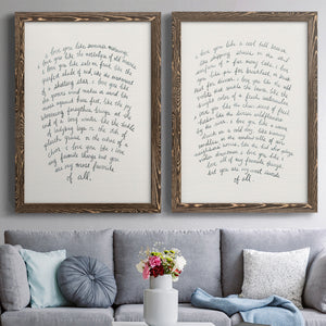Letter to a Lover I - Barnwood Framed Canvas Set