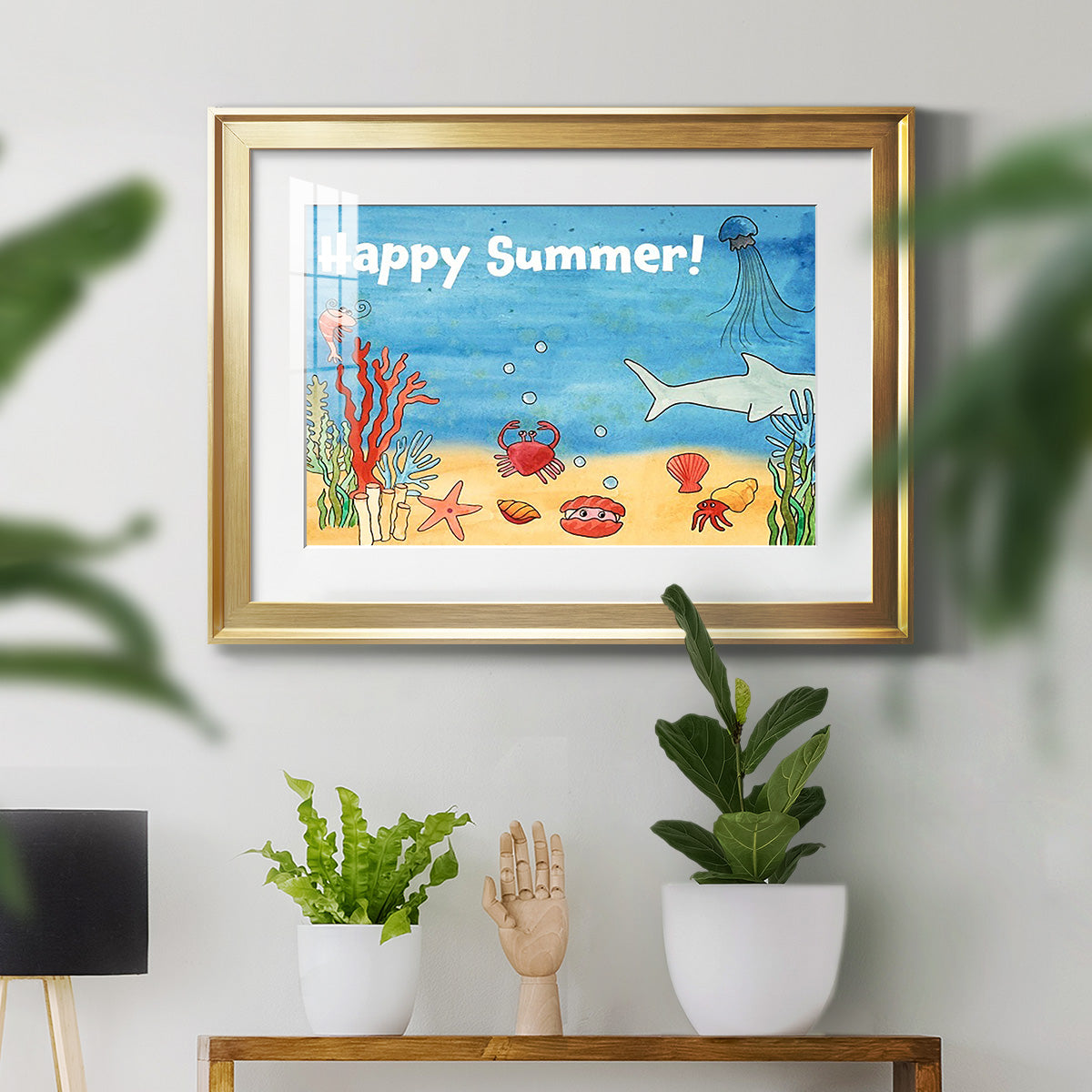 Cute Sea Creatures I Premium Framed Print - Ready to Hang
