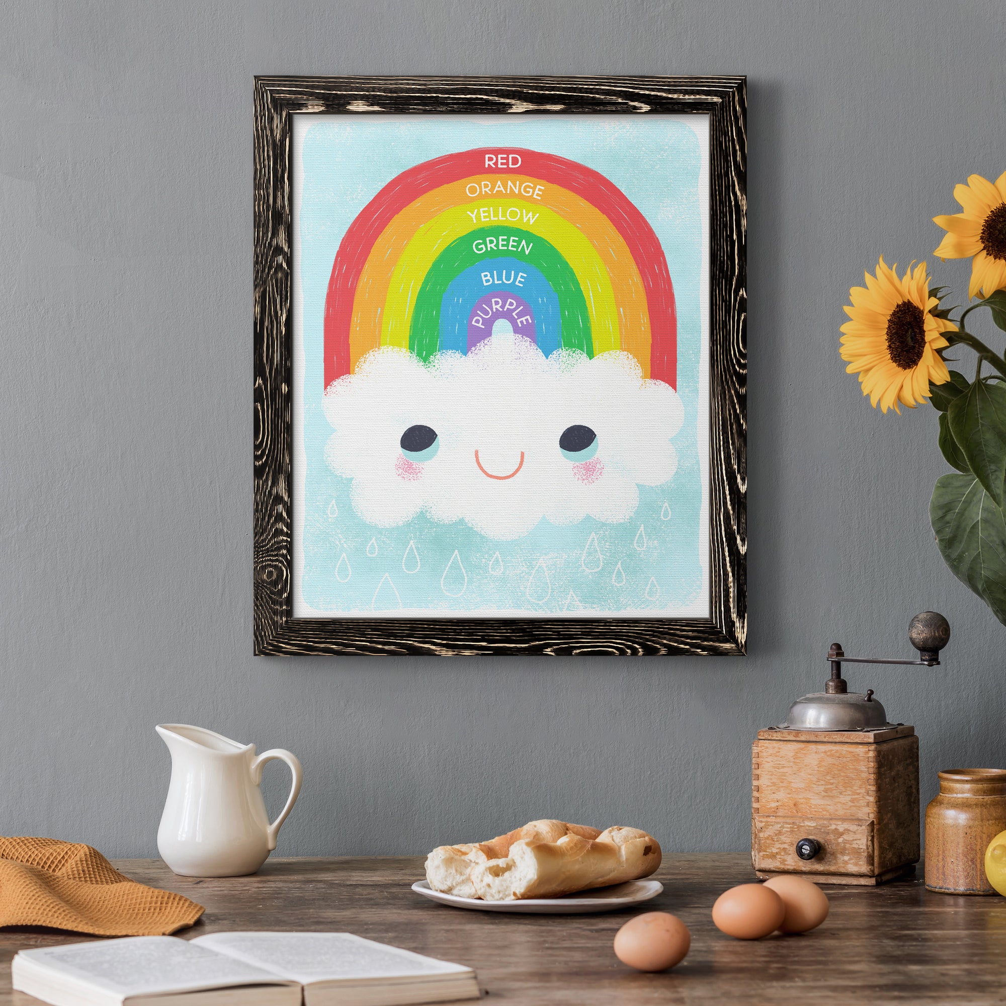Rainbow Colors - Premium Canvas Framed in Barnwood - Ready to Hang