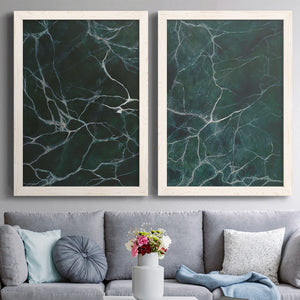 Jade Marble I - Barnwood Framed Canvas Set