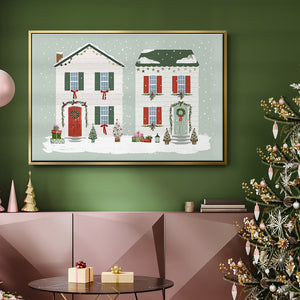 Festive Front Door Collection A - Framed Gallery Wrapped Canvas in Floating Frame