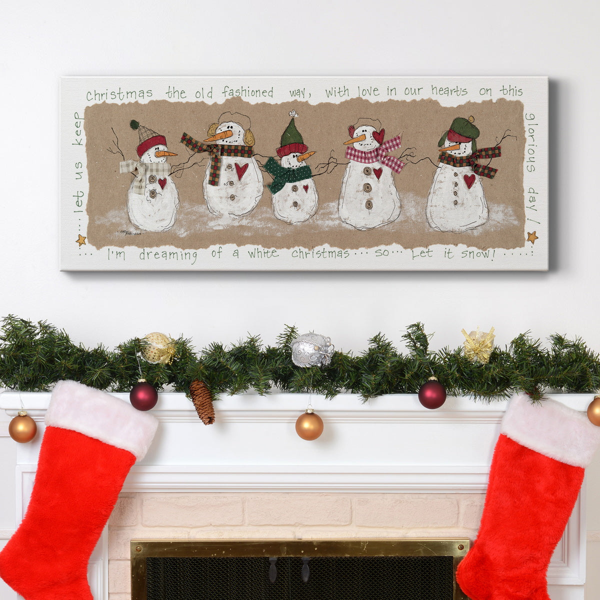 Snowmen Friends Premium Gallery Wrapped Canvas - Ready to Hang