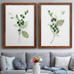Sprigs in Green I   - Premium Framed Canvas 2 Piece Set - Ready to Hang