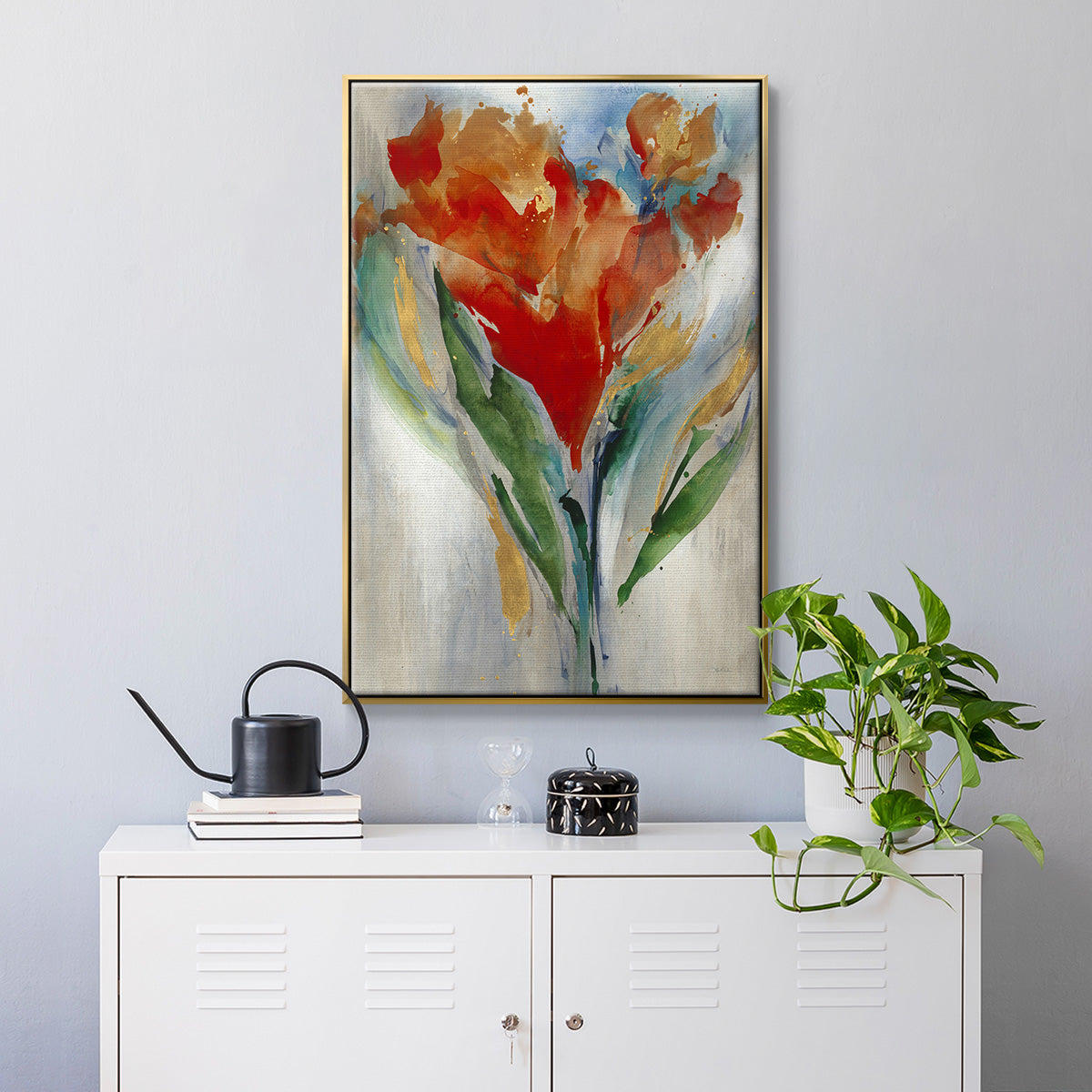 Wild Flower Bouquet - Framed Premium Gallery Wrapped Canvas L Frame - Ready to Hang