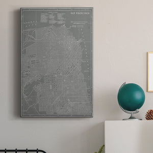City Map of San Francisco Premium Gallery Wrapped Canvas - Ready to Hang