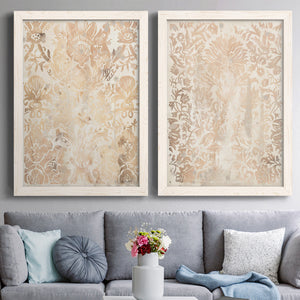 Walnut Damask III - Premium Framed Canvas 2 Piece Set - Ready to Hang