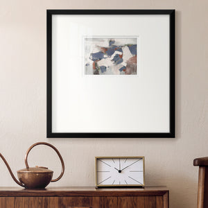 Blue Abstract Premium Framed Print Double Matboard