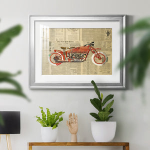 Vintage Red - Modern Framed Art Print