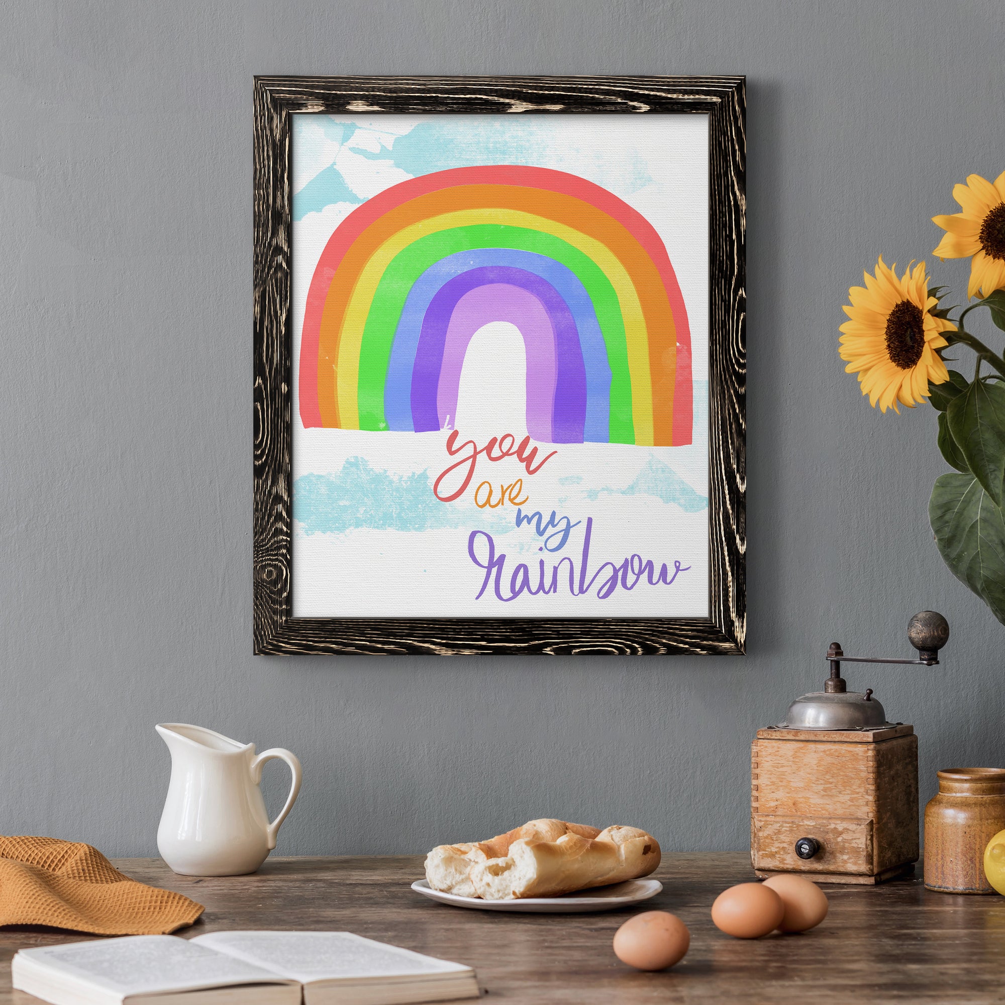 You Are My Rainbow - Premium Canvas Framed in Barnwood - Ready to Hang