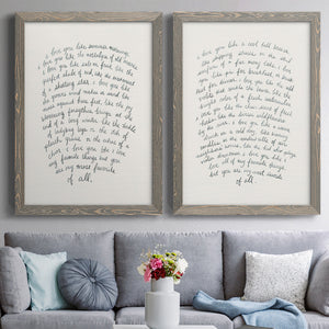 Letter to a Lover I - Barnwood Framed Canvas Set