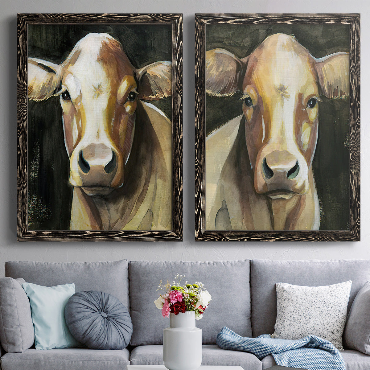 Sweet Eyes I - Premium Framed Canvas 2 Piece Set - Ready to Hang