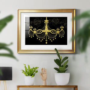 Golden Chandelier - Modern Framed Art Print