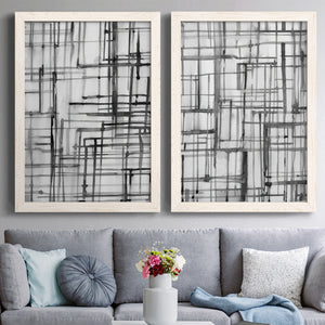 Line Meditation I - Barnwood Framed Canvas Set