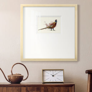 Pheasant Splash 2 Premium Framed Print Double Matboard