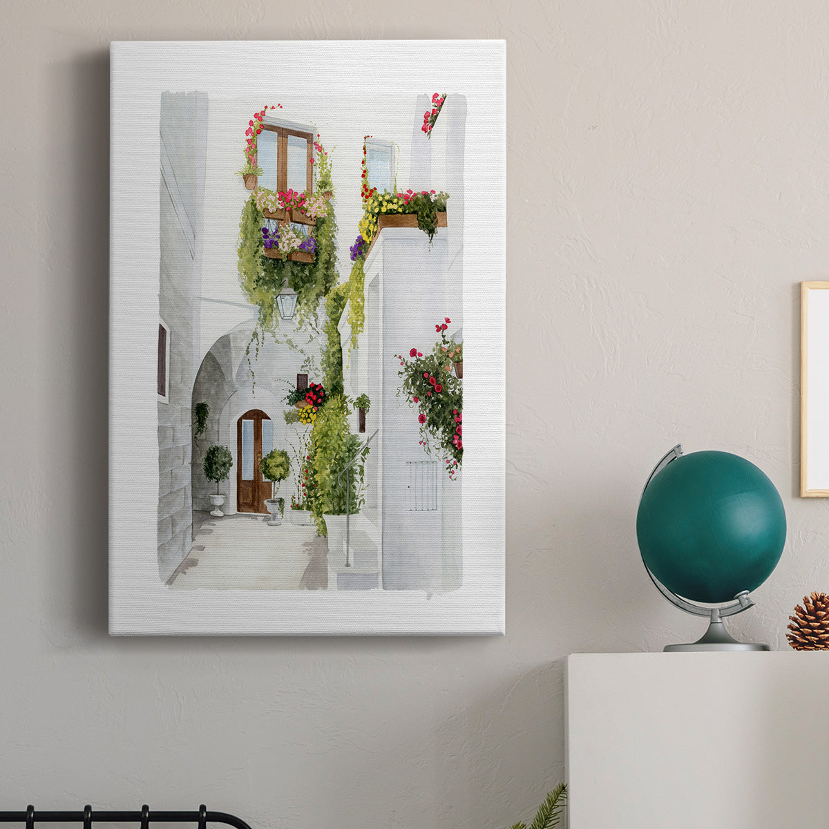 Bougainvilla Alley I Premium Gallery Wrapped Canvas - Ready to Hang