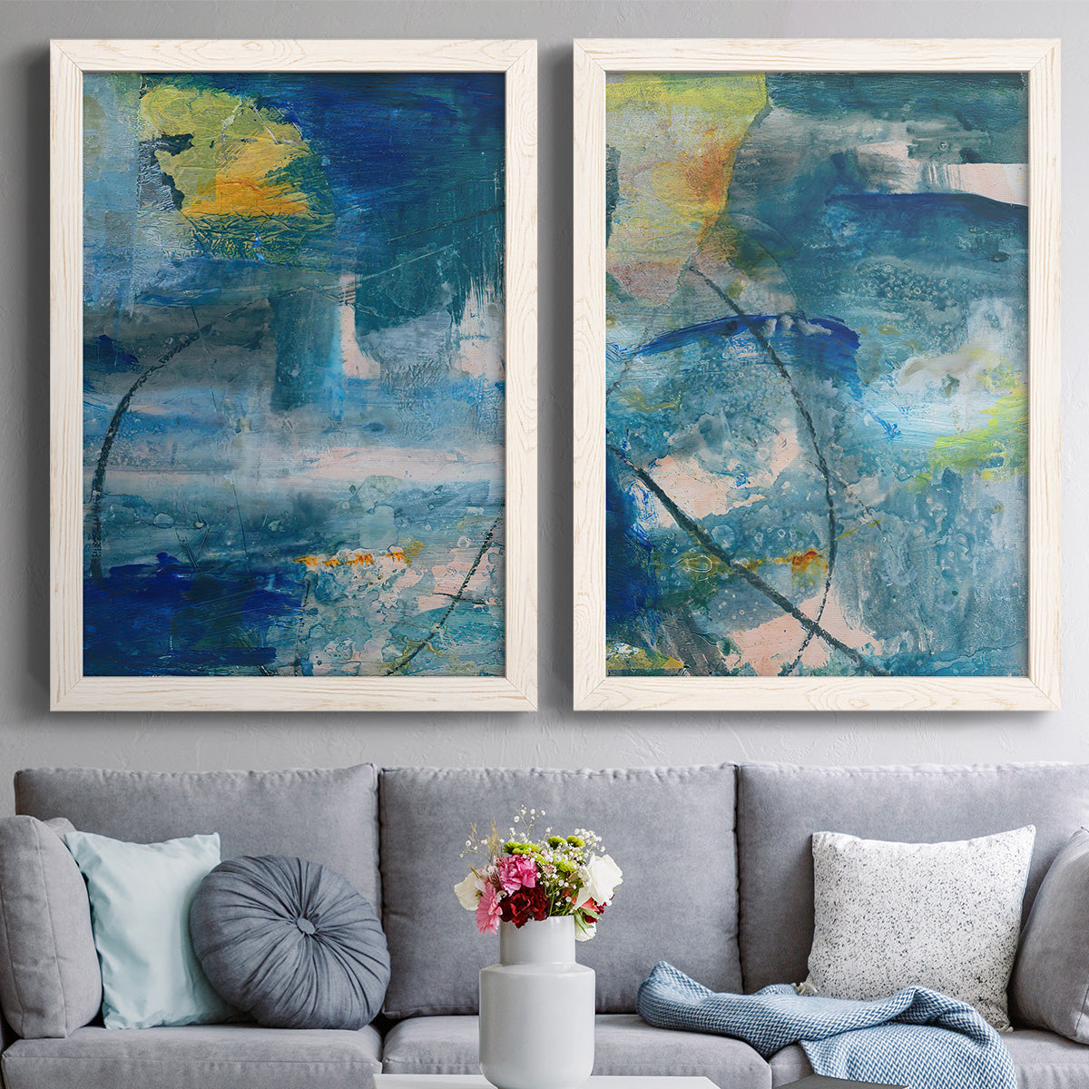 Spring Winds I - Premium Framed Canvas 2 Piece Set - Ready to Hang