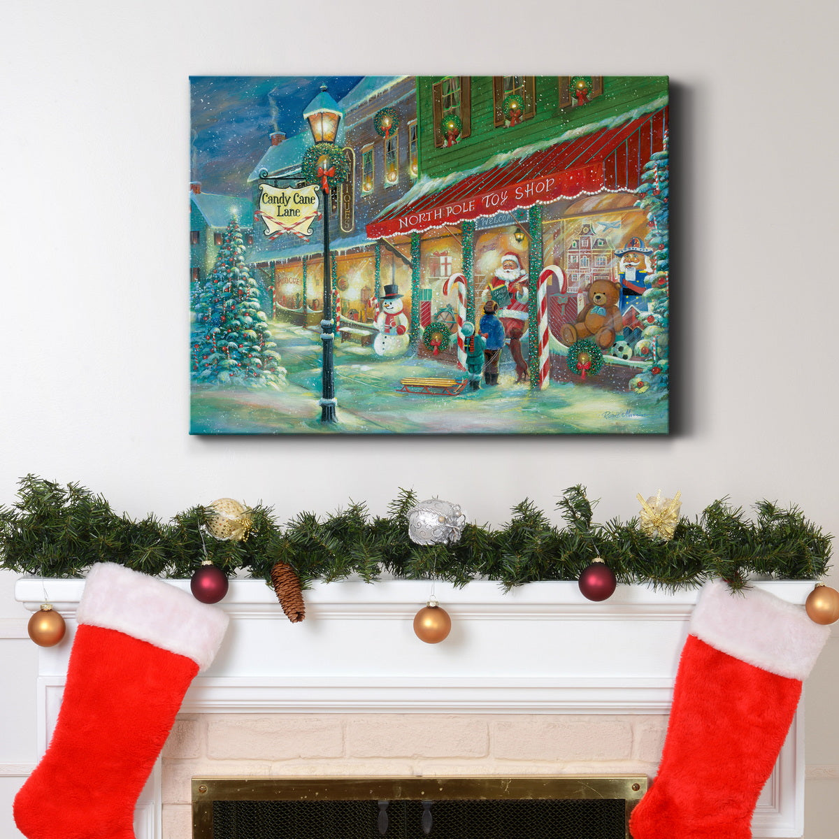 Candy Cane Lane - Premium Gallery Wrapped Canvas  - Ready to Hang