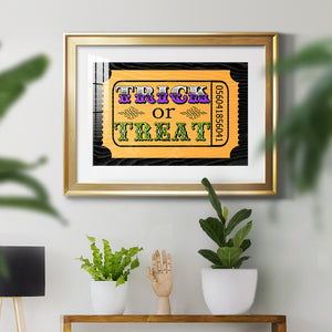 Trick or Treat Ticket - Modern Framed Art Print