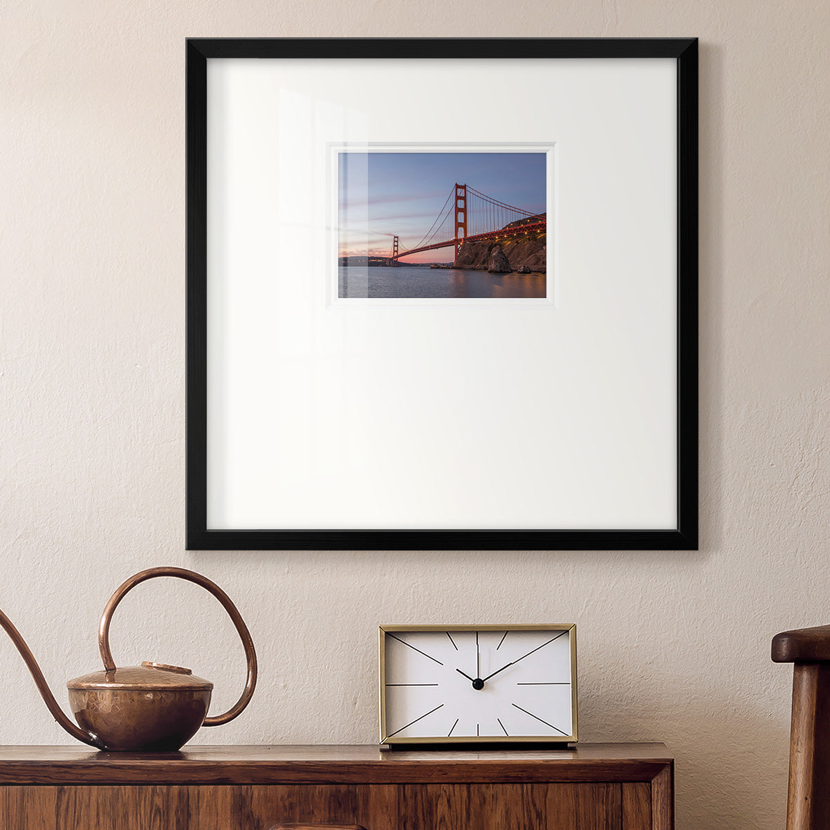 Golden Gate Span Premium Framed Print Double Matboard