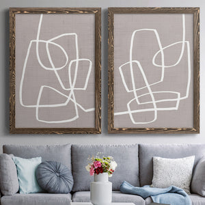 Linen Roundabout I - Barnwood Framed Canvas Set
