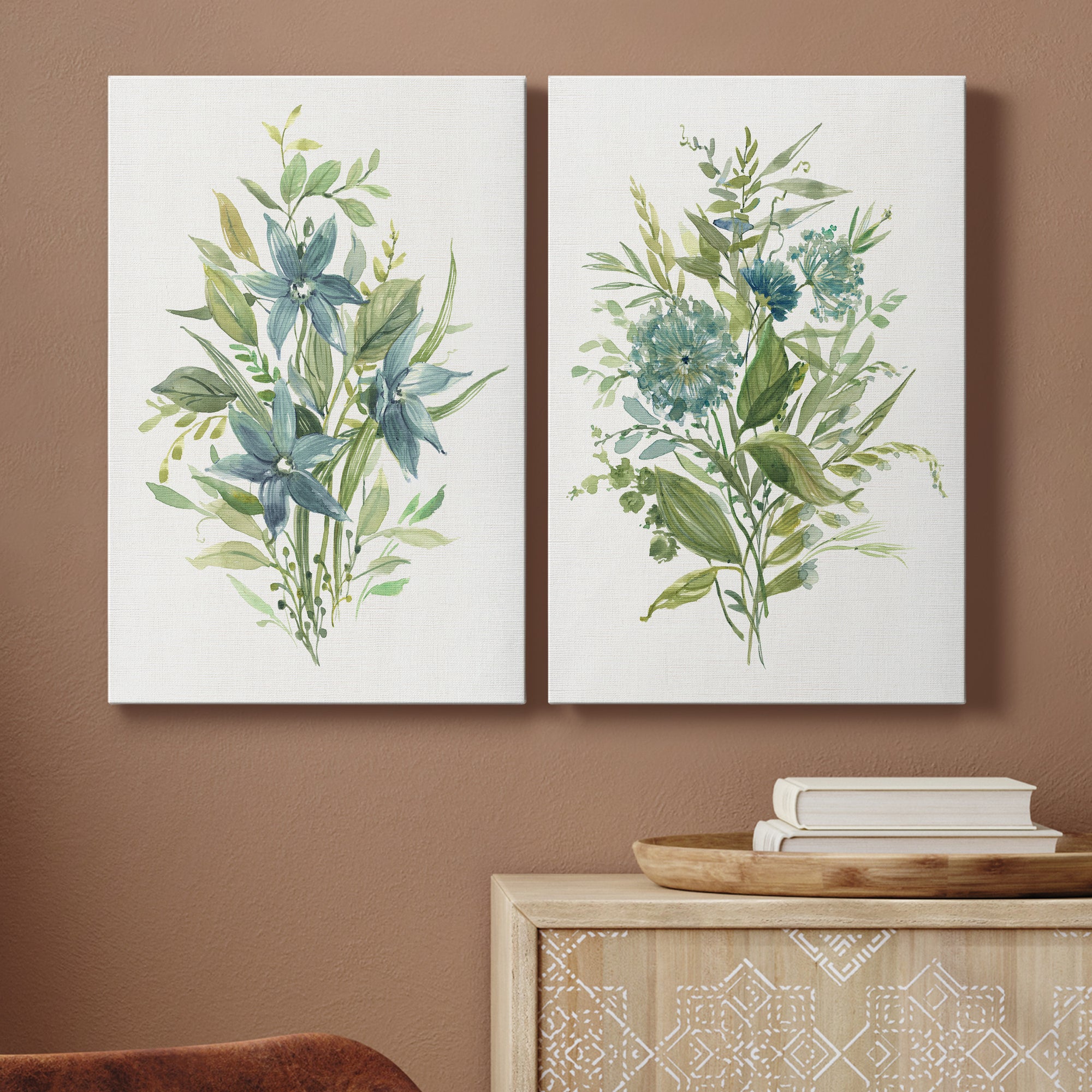 Greenery I Premium Gallery Wrapped Canvas - Ready to Hang - Set of 2 - 8 x 12 Each