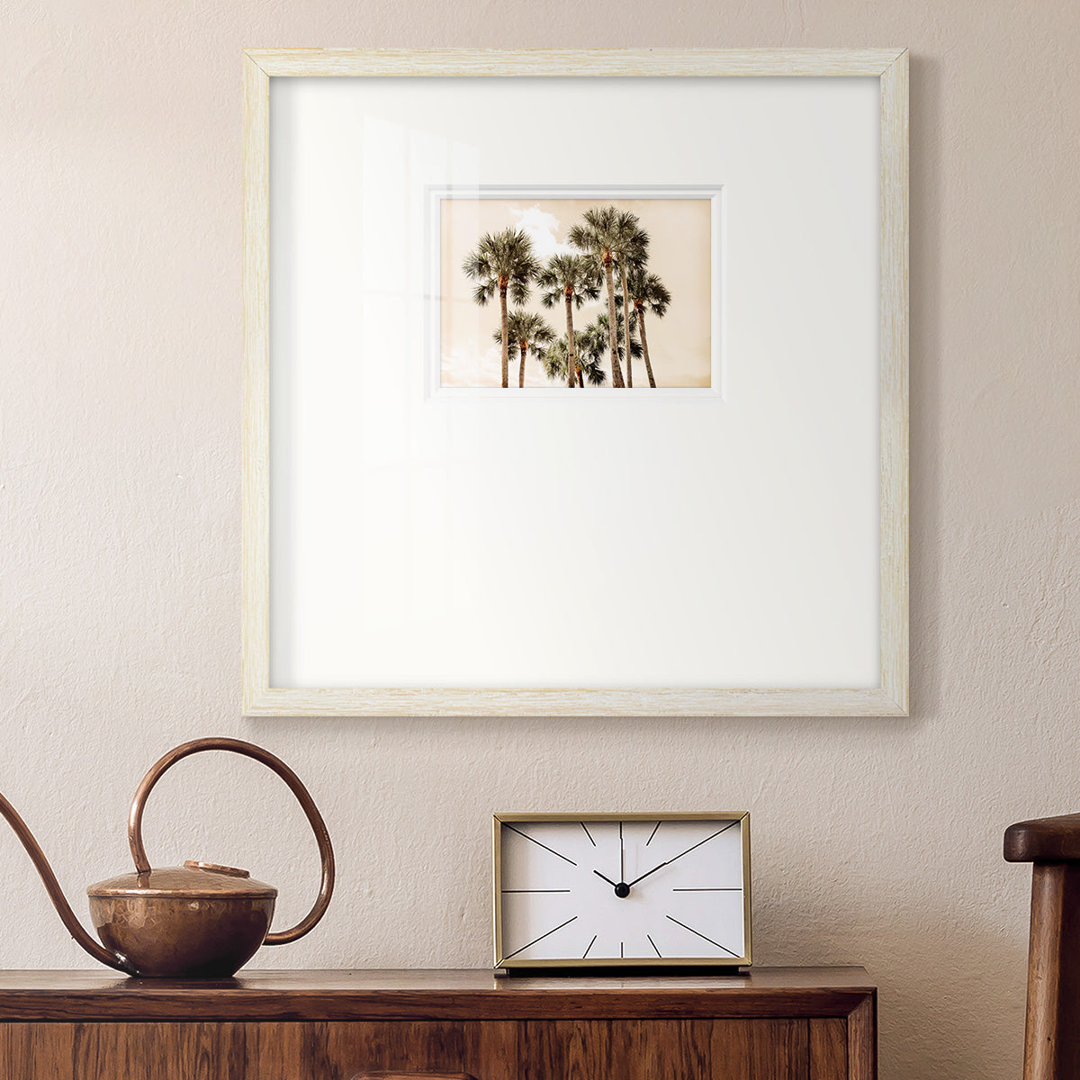 Blushing Palms Premium Framed Print Double Matboard